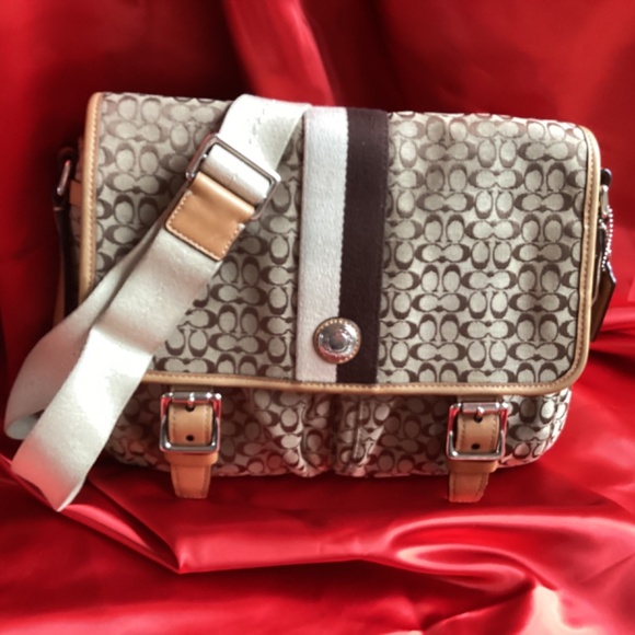 Coach Monogram Crossbody Messenger Style Handbag - Picture 13 of 14